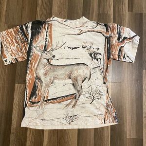 Vintage 80/90 deer shirt all over print